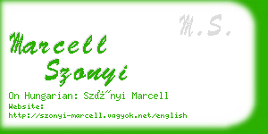 marcell szonyi business card